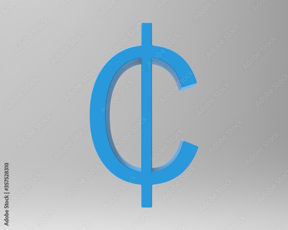 Cent symbol sign isolated centas sent 3d render Cent symbol sign isolated centas sent 3d render