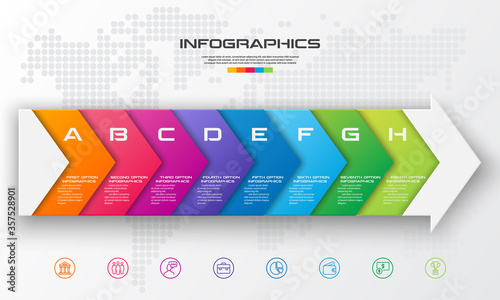 8 steps arrow infographic element,Business concept,Vector illustration.
