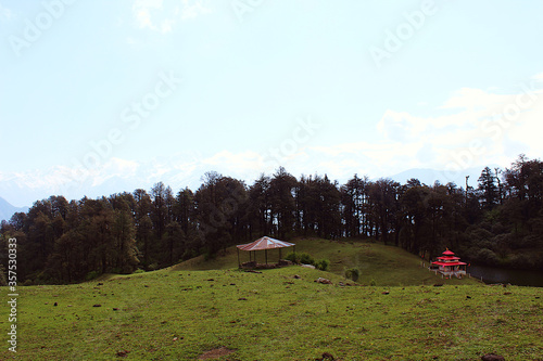 landscape view of lower himalayan valley  photo