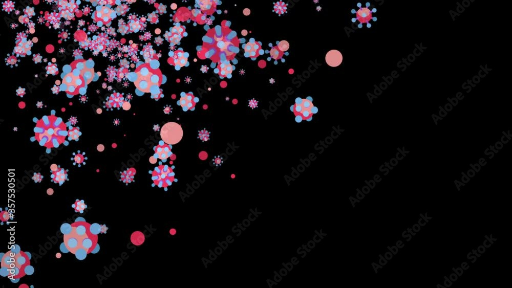 Infectious Flu Virus Concept 2D Graphic Animation with Black background Infectious Flu Virus Concept 2D Graphic Animation with Black background