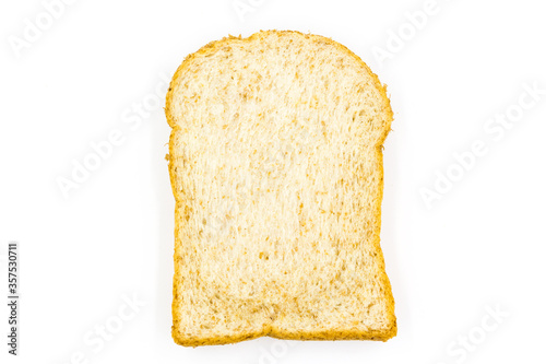 Rich and soft whole wheat bread slices isolated on white background