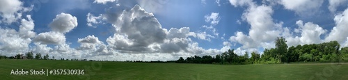 Panoramic of Public Park. Green Space