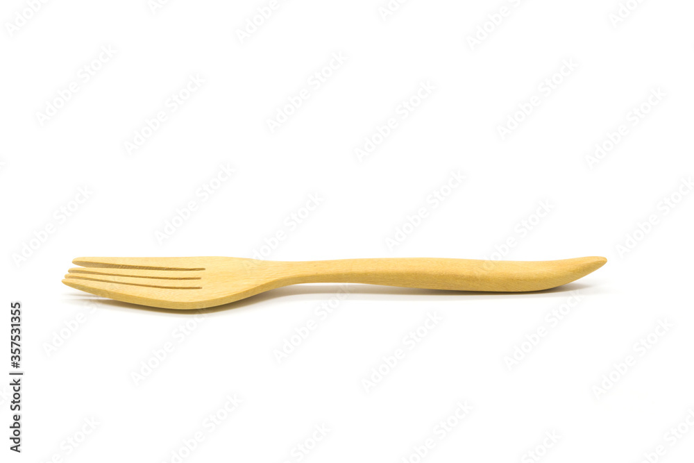 Wooden fork isolated on white background Wooden fork isolated on white background