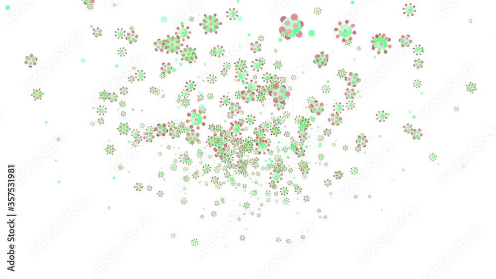 Infectious Flu Virus Concept 2D Graphic Animation with White background Infectious Flu Virus Concept 2D Graphic Animation with White background