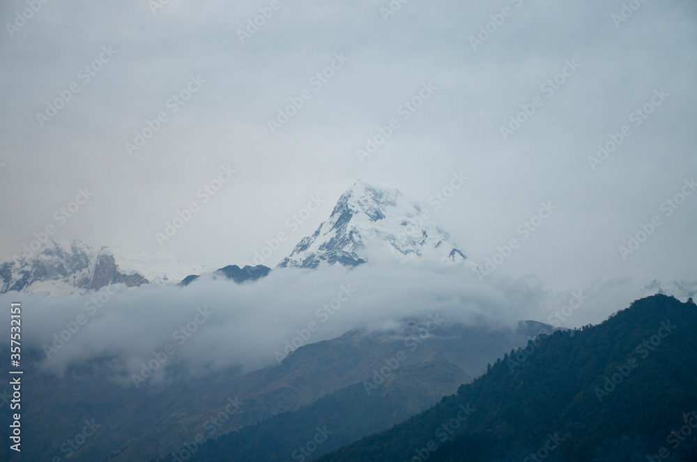 Nature landscape mountain in Nepal autumn Himalayas
