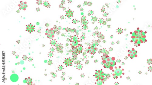 Infectious Flu Virus Concept 2D Graphic Animation with White background