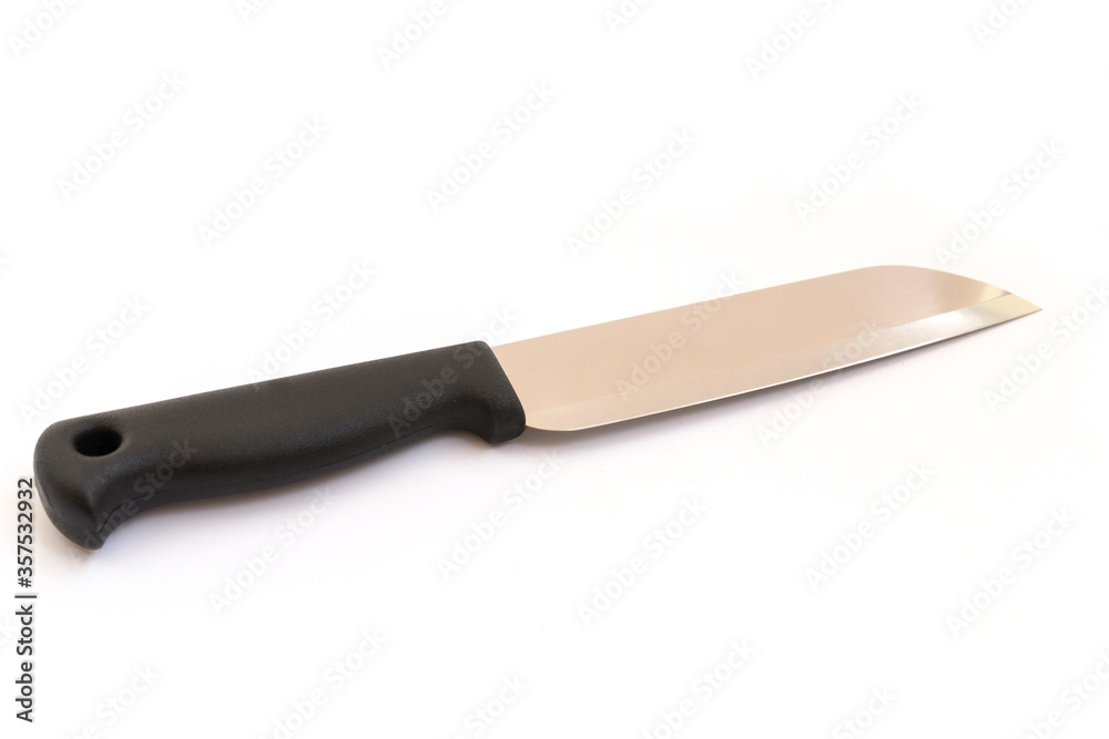 Stainless steel kitchen knife isolated on white background