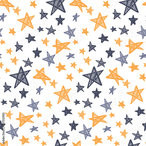 Hand Drawn Starry Seamless Background