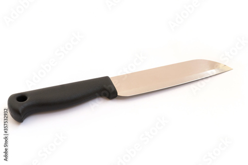 Stainless steel kitchen knife isolated on white background
