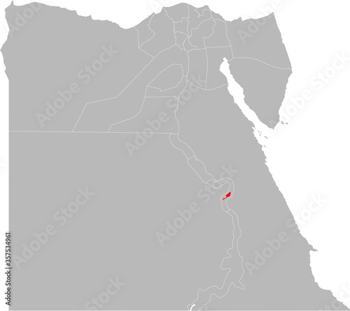 Luxor governorate highlighted on Egypt map. Business concepts and backgrounds.
