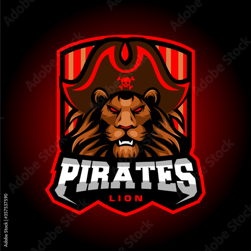 Lion Pirates Esport Mascot Logo Design