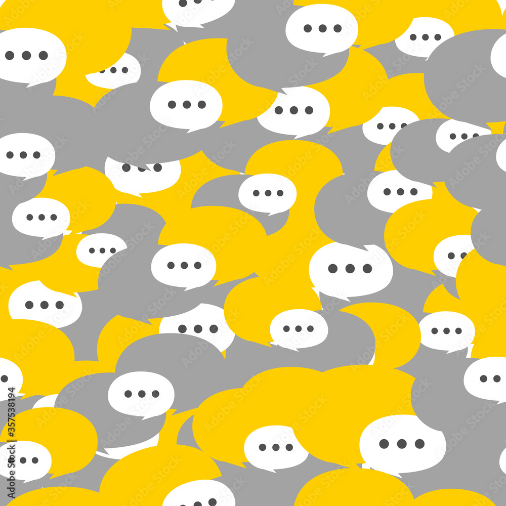Vector seamless pattern with speech bubbles. Wrapping paper, wallpaper design. Communication and online messaging Vector seamless pattern with speech bubbles. Wrapping paper, wallpaper design. Communication and online messaging