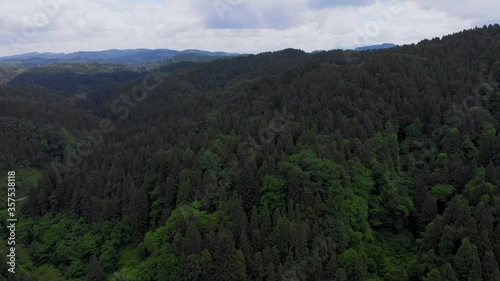 Aerial view of majestic mountains of nature