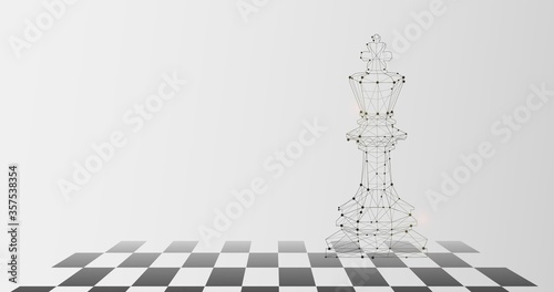 Graphic image of king figure on chess board