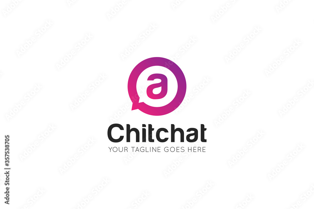 Initial letter a chat, message logo and icon vector illustration