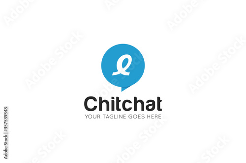 Initial letter e chat, message logo and icon vector illustration