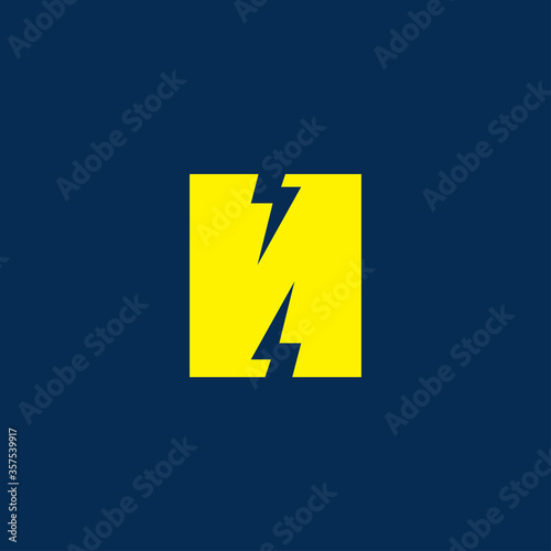 Initial letter h electric, thunder, power logo and icon vector illustration
