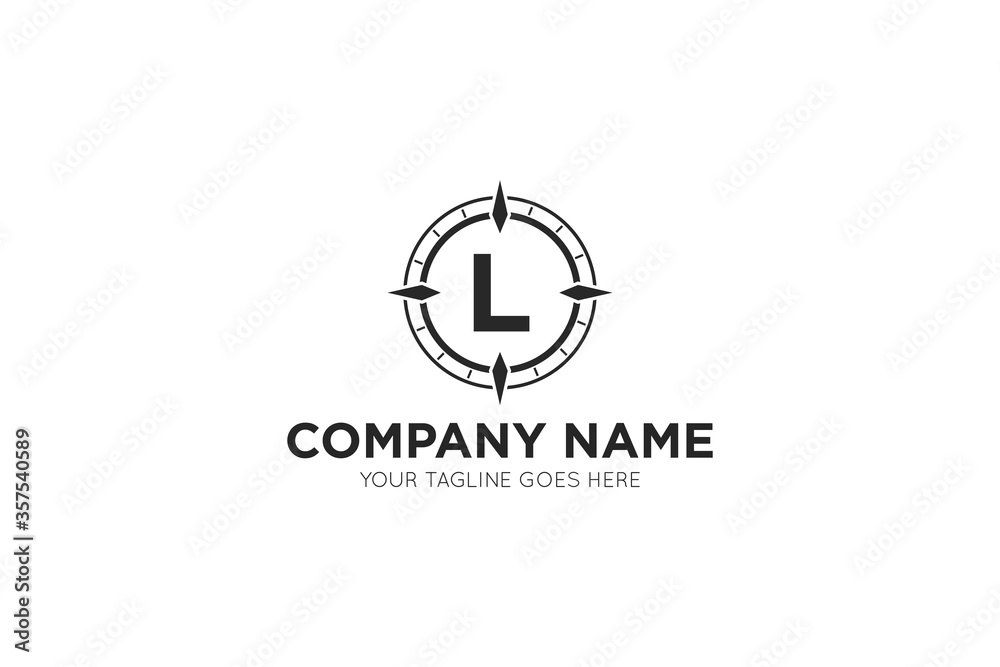 Initial letter l compass, travel logo and icon vector illustration Initial letter l compass, travel logo and icon vector illustration