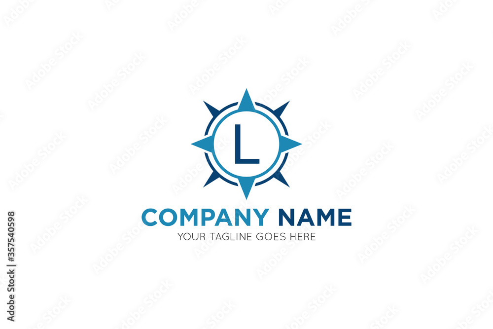 Initial letter l compass, travel logo and icon vector illustration Initial letter l compass, travel logo and icon vector illustration