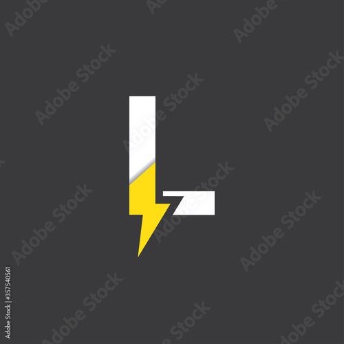 Initial letter l electric, thunder, power logo and icon vector illustration