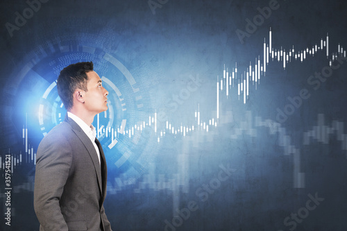 Asian trader and growing graph