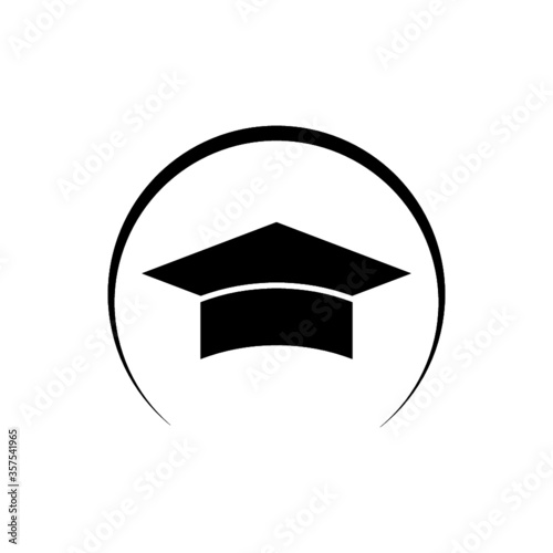 Graduation cap icon isolated on white background