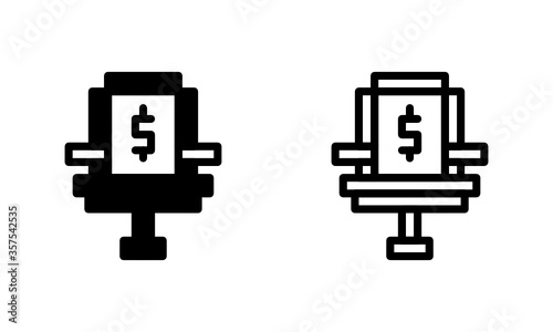 Corruption Chair Position Danger Icon, Logo, Vector