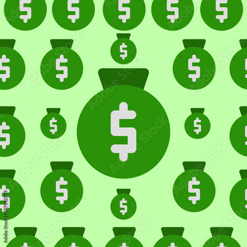 Seamless background with money pack, vector pattern