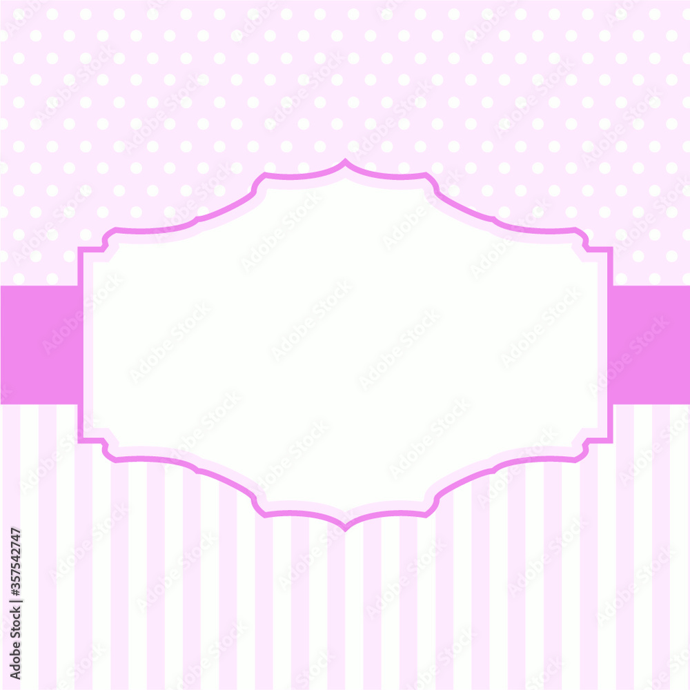 Vector card template soft blue gingham pattern and striped background. Card template for baby boy shower, birthdays and parties with space for your text. 