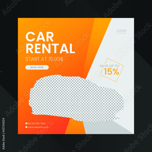 Creative rent a car social media post web template car Rental banner design