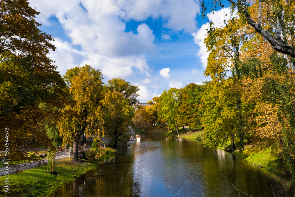 The City Canal in Riga at Bastejkalna Park in Autumn