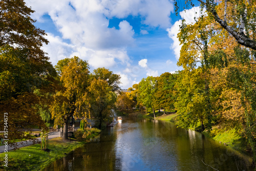 The City Canal in Riga at Bastejkalna Park in Autumn