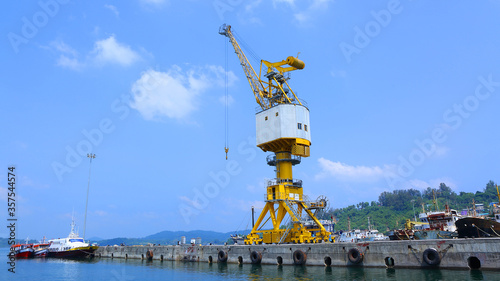 cranes in harbor