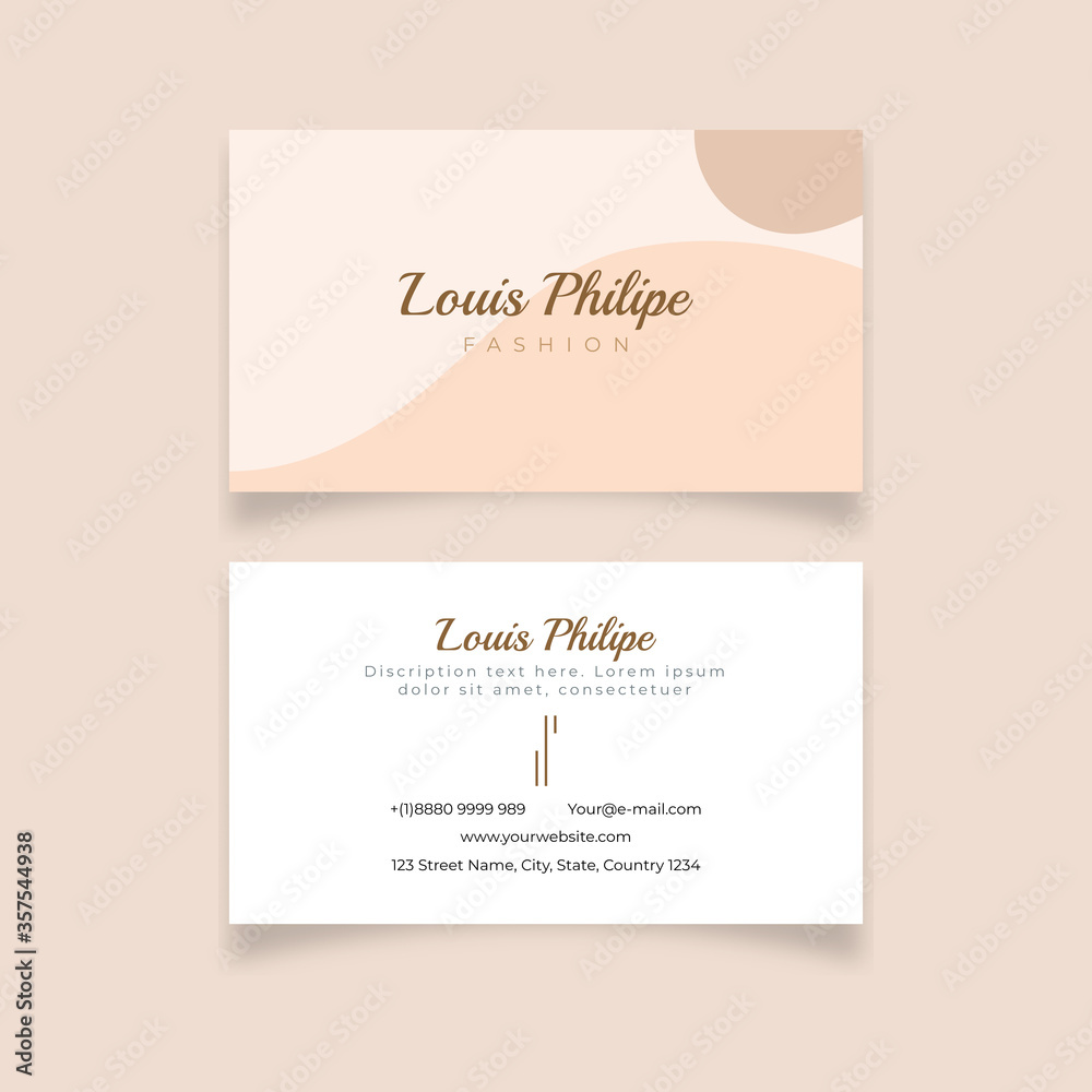 Abstract pastel, simple beige business card design template