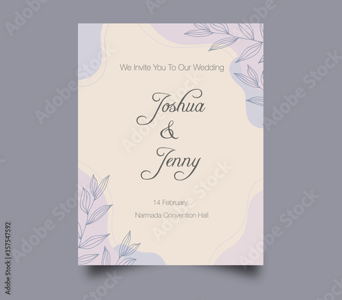 Cute wedding invitation template design 