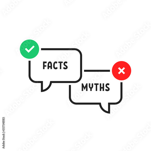 facts vs myths simple popup bubble photo