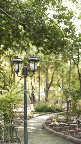 Western Style Vintage Street Lamp in Garden 
