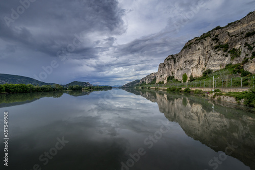 cliff of the Donzere parade on the Rhône River photo