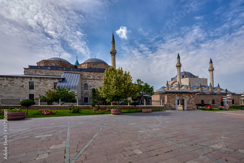 Mevlana Museum - fragment, Konya, Turkey - This building was once inhabited by Mevlana, Rumi, the founder of the Order of Dancing Dervishes photo