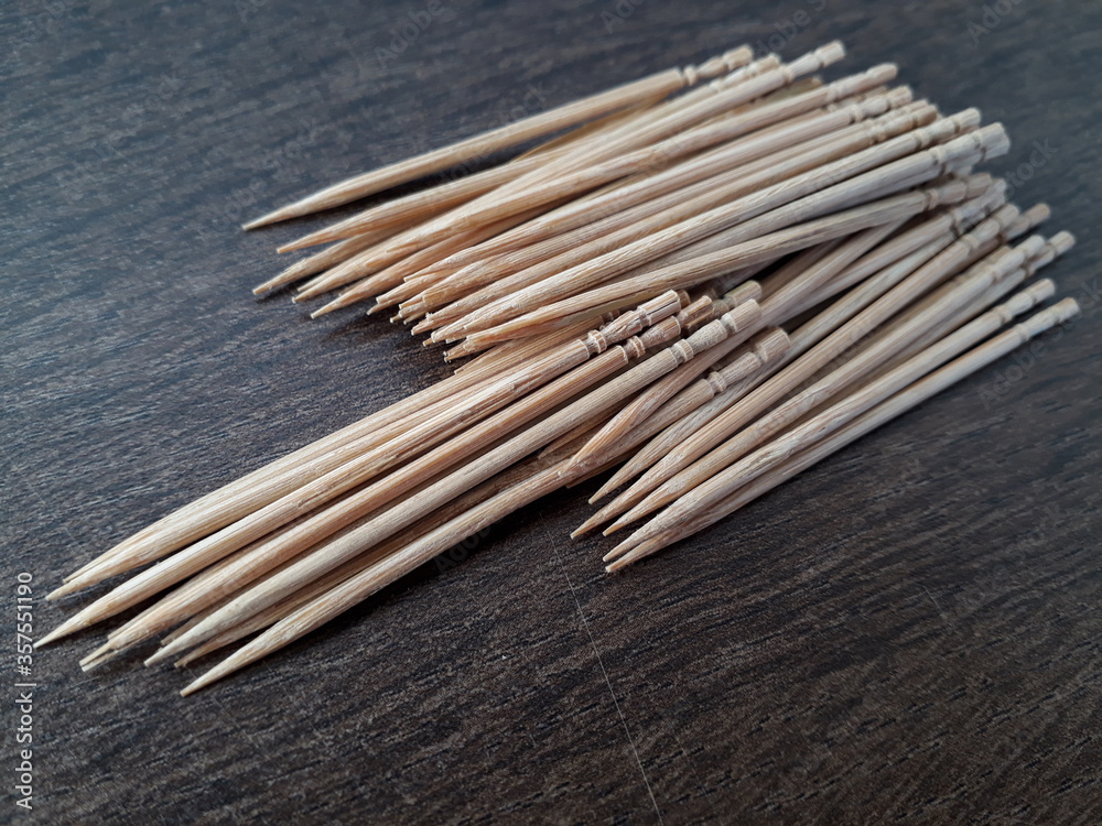 Close up of wooden toothpic