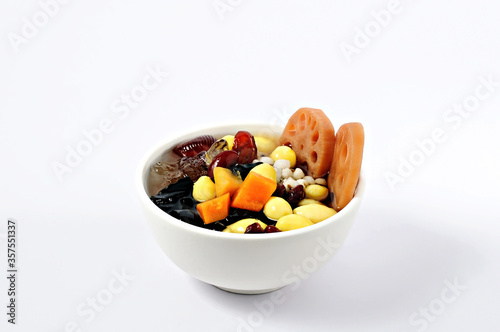 kind of Chinese dessert on white background.