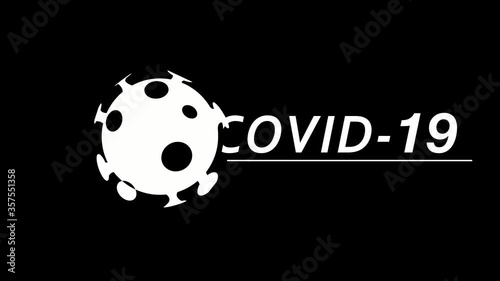 coronavirus, a dangerous infection.COVID 19,a particle in an enlarged view,with text.2D animation.