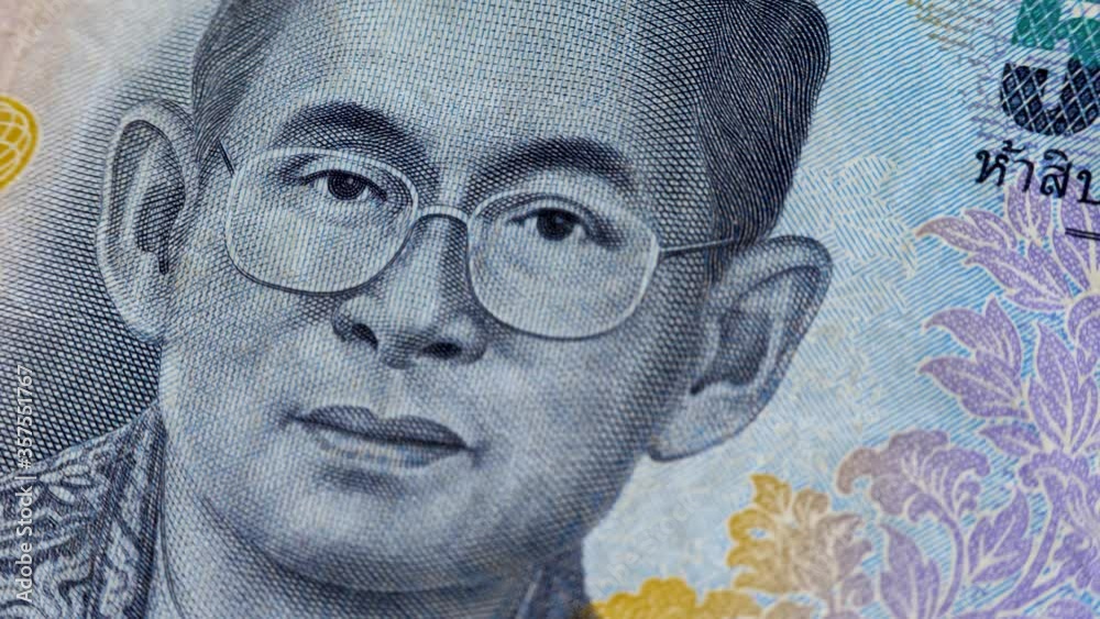 50 Baht Blue Banknote Currency Of Thailand Baht THB Responsibility Of 