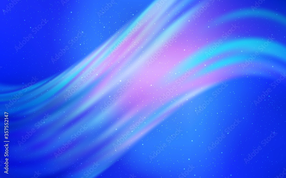 Obraz premium Light BLUE vector background with galaxy stars.