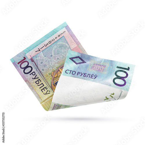 100 Belarusian rubles bill isolated.