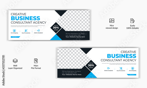 Corporate bussiness marketing profile social media post facebook cover page timeline web ad banner template design