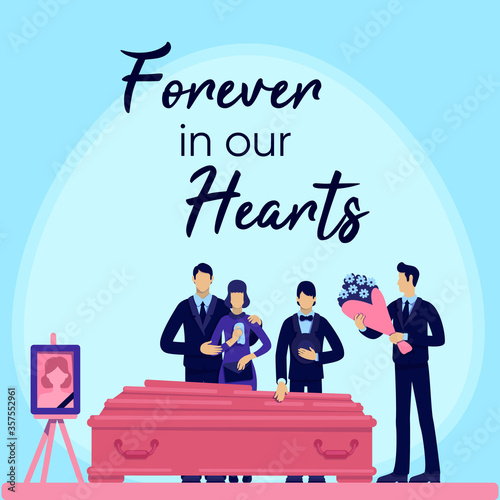 Funeral ceremony social media post mockup