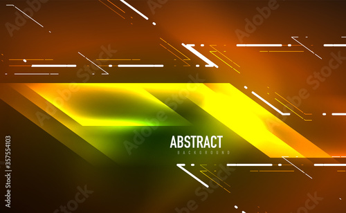 Dynamic neon shiny abstract background. Trendy abstract layout template for business or technology presentation, internet poster or web brochure cover, wallpaper