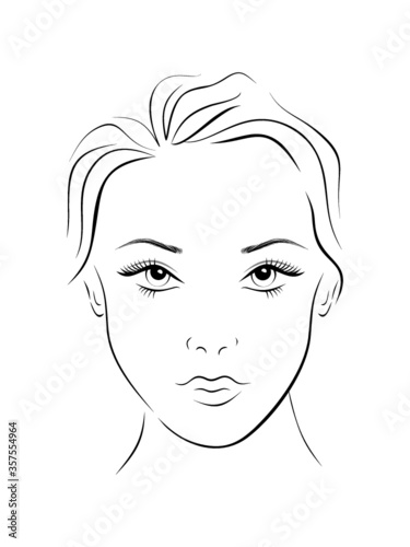 Fashion beautiful woman face chart.Beauty girl. Makeup template  