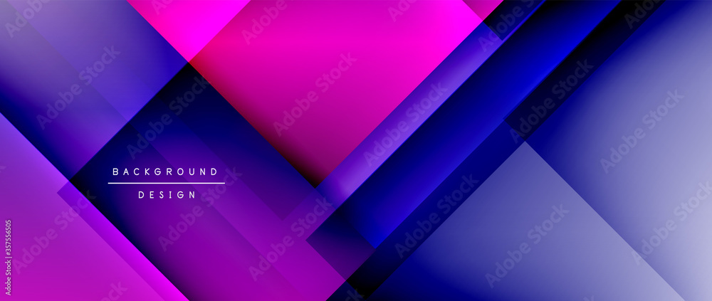 Square shapes composition, fluid gradient geometric abstract background. 3D shadow effects, modern design template Square shapes composition, fluid gradient geometric abstract background. 3D shadow effects, modern design template